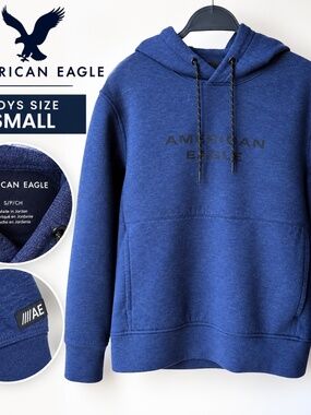 American Eagle Blue Pullover Hoodie – Size Small